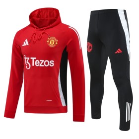 Manchester United Hoodie Sweatshirt Za Trening 2024-25 Crvena